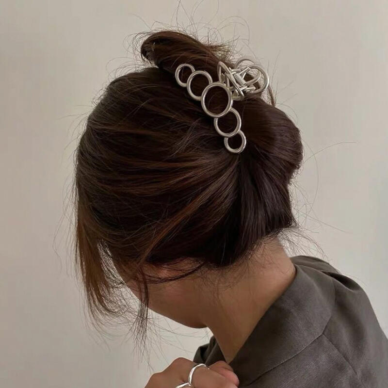 Silver Gold Metal Hair Clip Hairpin Silver