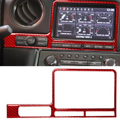 Car Navigation Display Box Decoration Cover Trim Sticker for Nissan GTR R35 2008-2016 Auto Interior Accessories Carbon Fiber