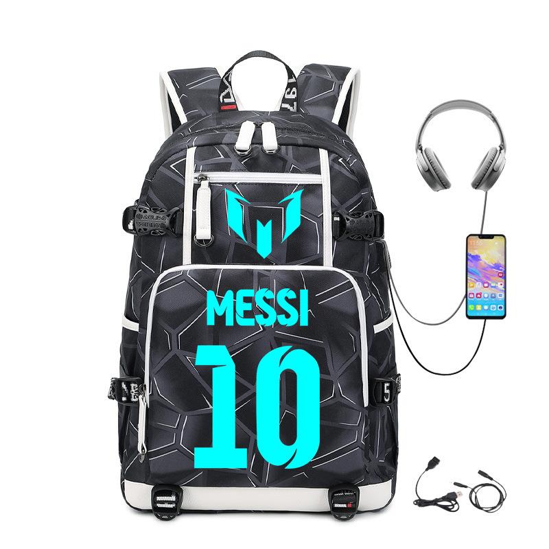 Football Printed Student Backpack Multifunctional Usb Interface Large Capacity Leisure Travel Backpack