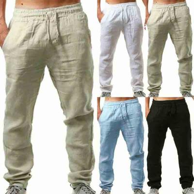 Herren-Sommerhose im neuen Stil und modisch, aus solider Baumwolle und Leinen