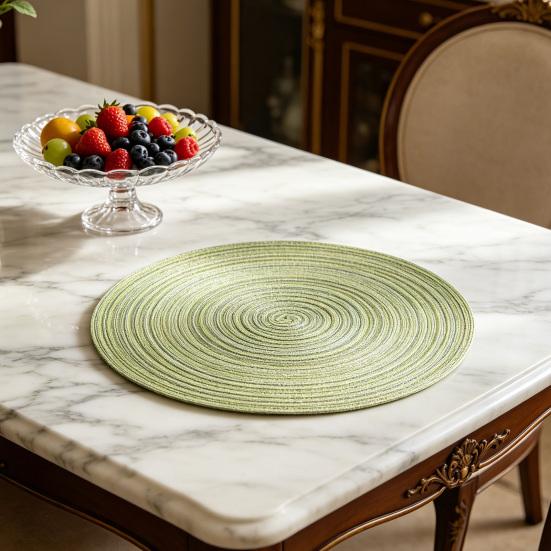 Hitzebeständige Platzsets Rutschfeste Tischsets für das Esszimmer Elegante runde Untersetzer für Zuhause Küche Party Rustikales Küchen-Dekor