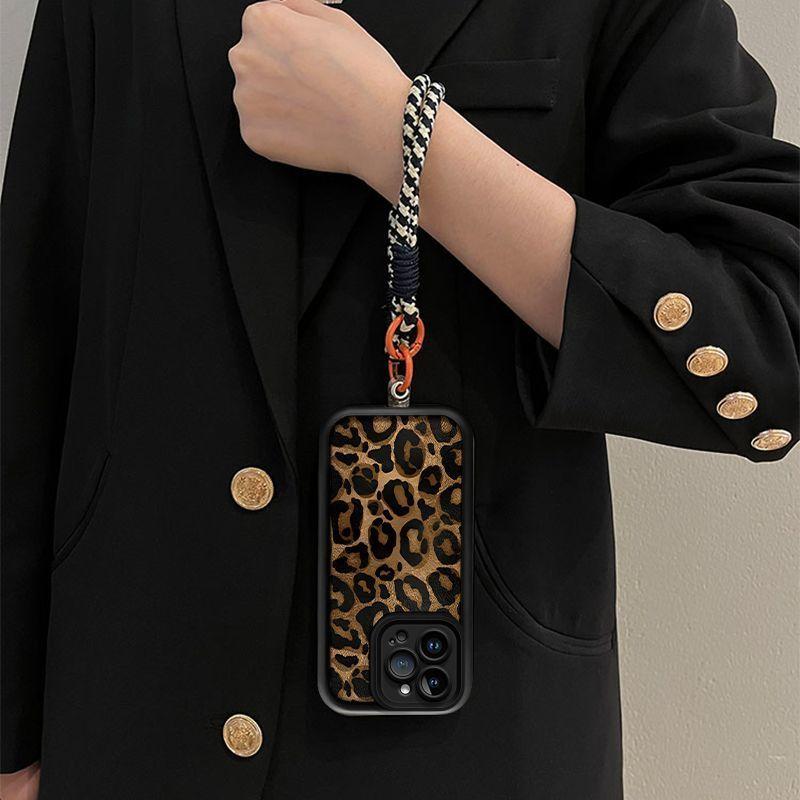 Leopardenmuster Hängeband Handyhülle für Motorola Moto Edge 70 G86 G56 G15 G24 50 G35 G34 G75 PLAY G85 60 Fusion Stylus Pro 4G 5G