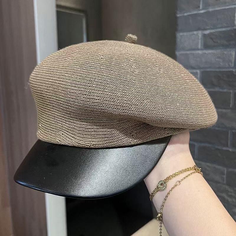 Women's Japanese-Style Spring/Autumn Beret: High-Quality, Breathable, Simple, Versatile, Solid Color Hat