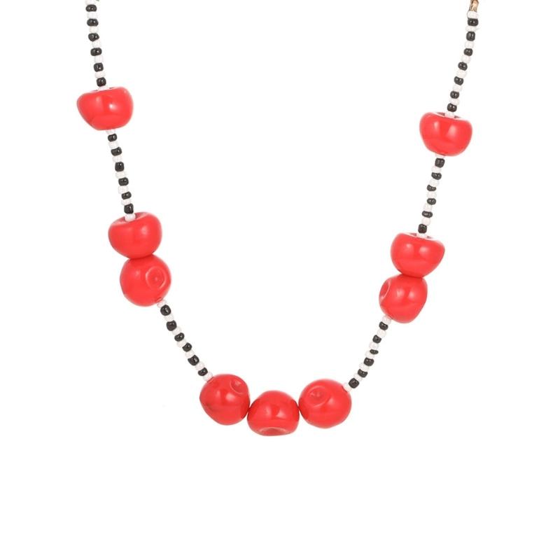 

Colorful Resin Bead Chokers Necklace Peach Designs Portable Jewelry for Daily Wear and Gift Giving 1