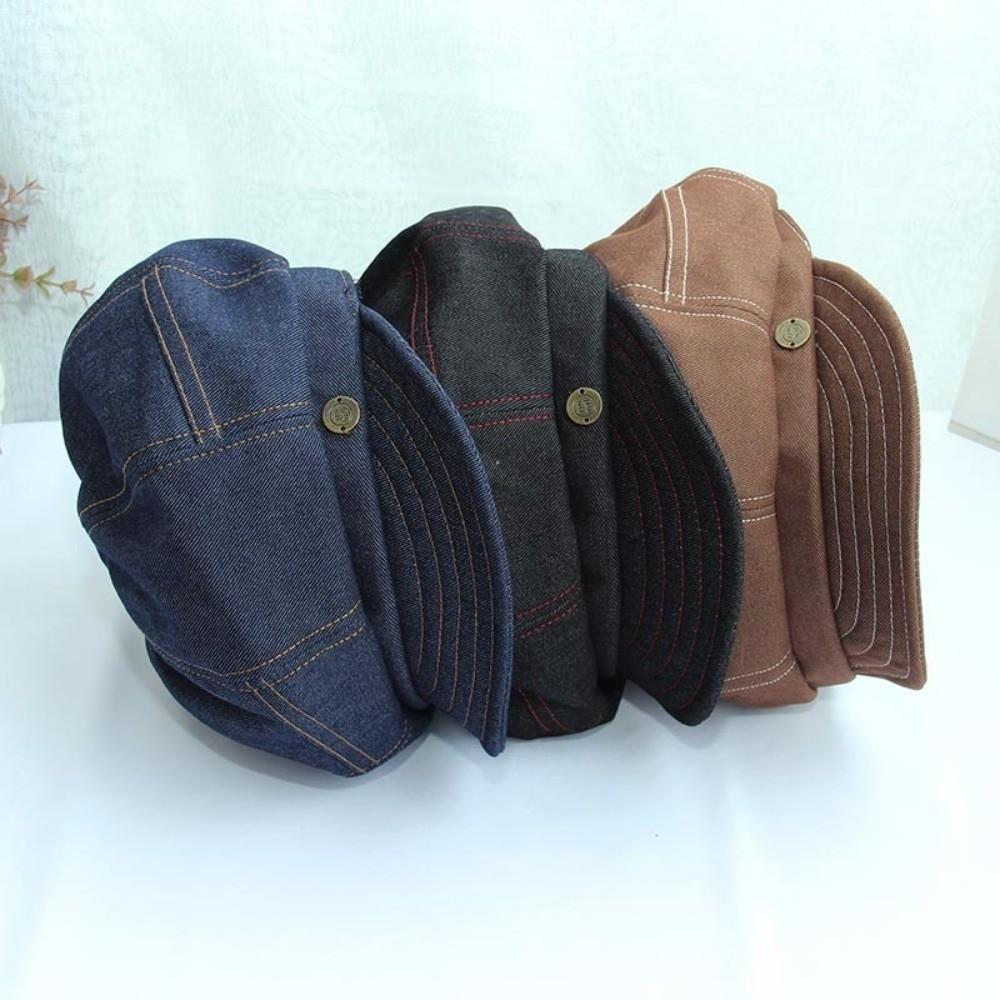 Korean Denim Beret Versatile Painter Hat Trendy Octagonal Hats  Streetwear