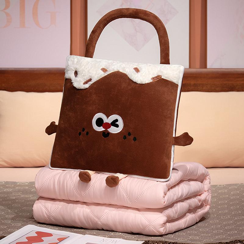 Dopamine Dual-Purpose Throw Pillow Quilt Portable Foldable Air Conditioner Quilt Office Lunch Break Sleeping Pillow Small Quilt Cover Quilt