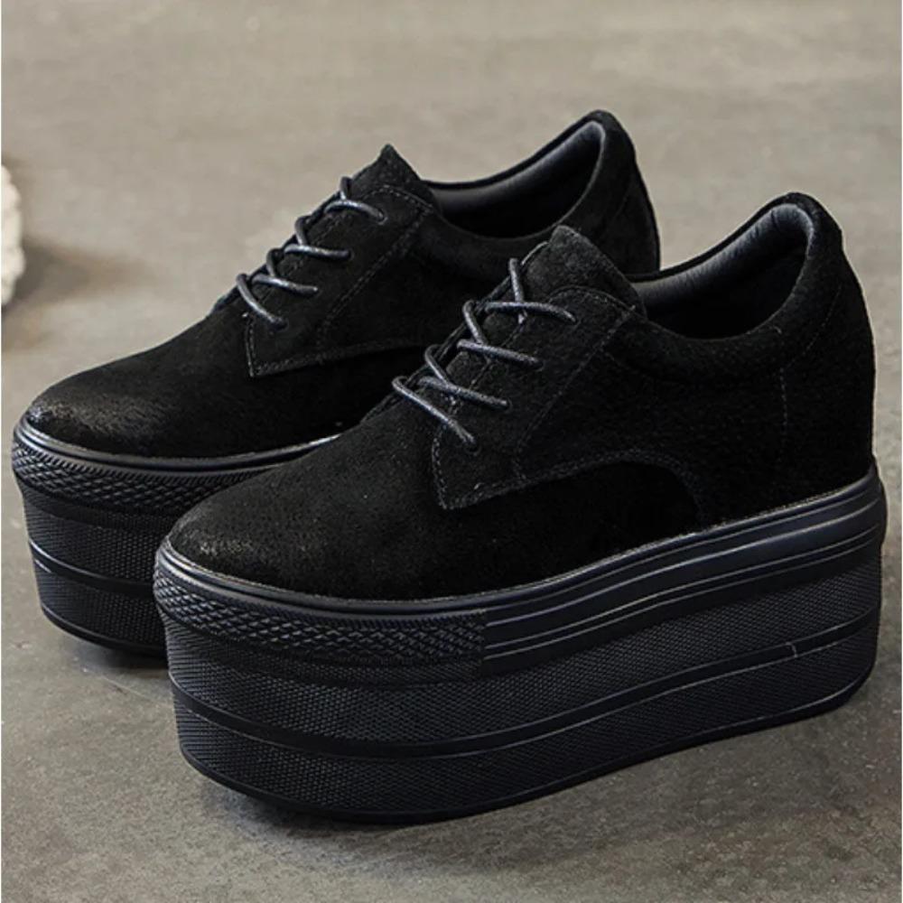 Fashion Matsu Cake Shoes for Women Spring New Thick Sole Inner Heightening Retro Color Polishing Single Shoe Women Platform Shoes Heels
