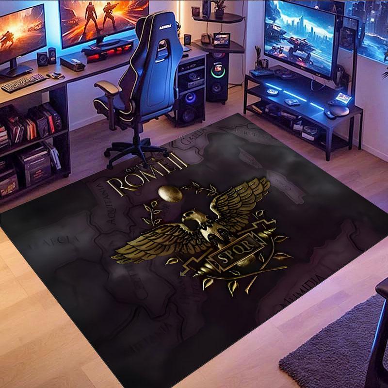 SPQR Eagle Emblem Rug, suitable for living room, bedroom, game room, computer room and home décor.
