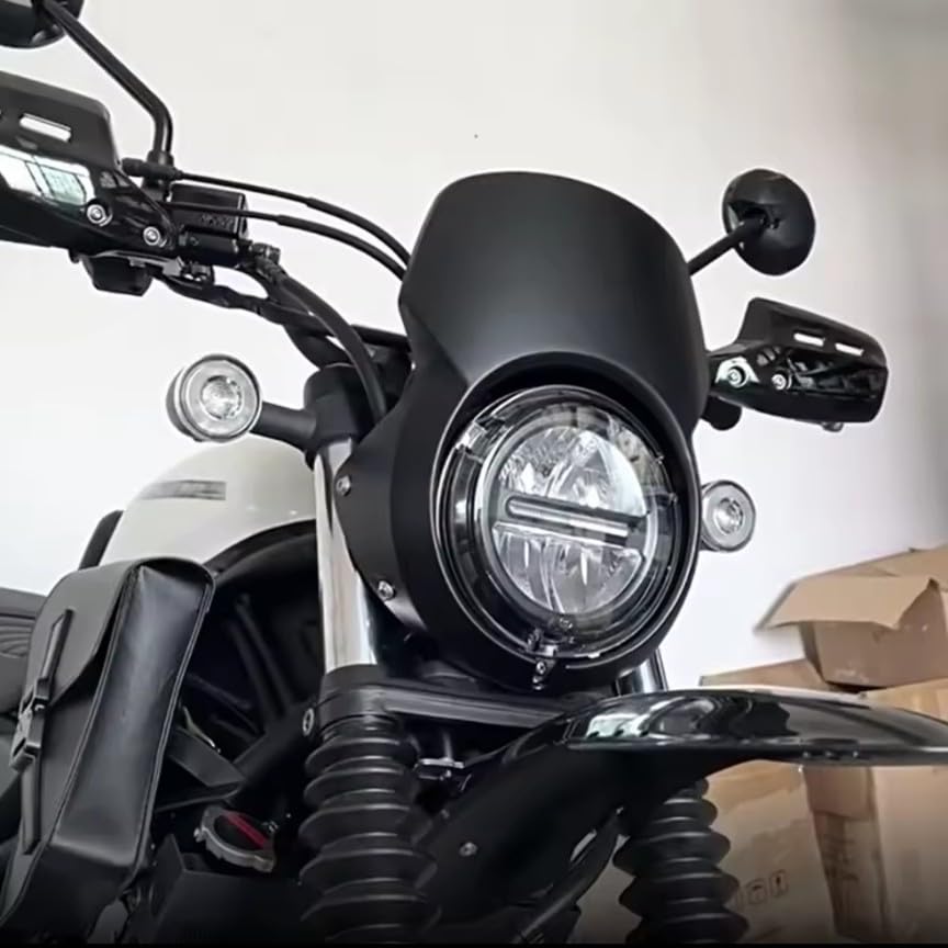 GOLDFAUST CL 250cc 500cc Bikini Cowl - Matte Black, Gloss Black, Carbon Black - Motorcycle Front Cowl (Carbon Black)