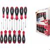 Jeu de tournevis softfinish wiha - 12 pièces - rouge et noir