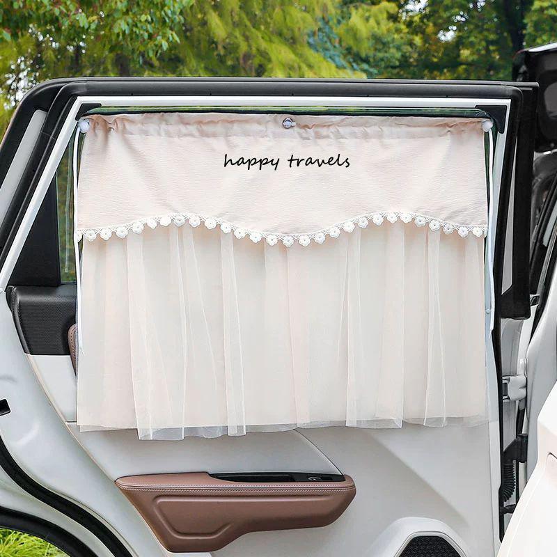 Car Sunshade Blackout Curtain with Suction Cups for Heat Insulation and Baby Privacy