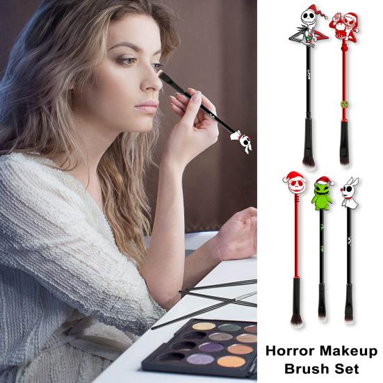 

5 шт./компл. набор кистей для макияжа «Кошмар перед Рождеством» креативный дизайн ручки косметические кисти праздничный подарок 1 Set