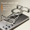 Custodia per Telefono con Staffa Metallica Magnetica per Samsung Galaxy S24 S23 Ultra Telaio in Lega di Alluminio Bumper Senza Bordi con Anello per Dita Copri Telefono