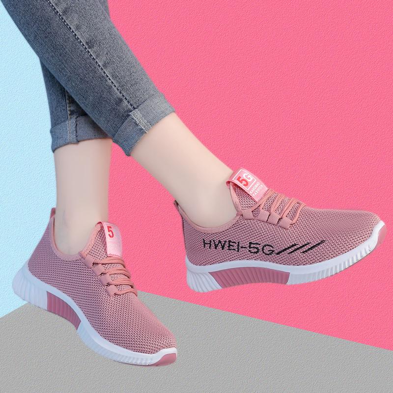 New Cloth Shoes Women's Walking Shoes Soft Bottom Non-slip Mom Sneakers Breathable Net Shoes Fashion Casual Single Shoes
