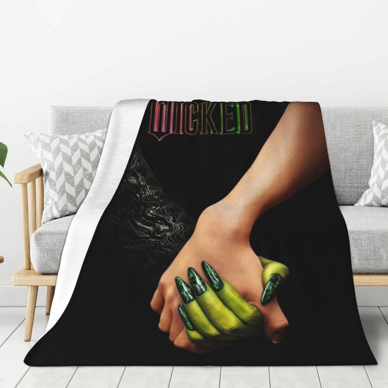 Custom 3D Printed Wickeds Musical Movie Blankets Comfortable Soft Flannel Summer Throw Blanket for Couch Car Bedding