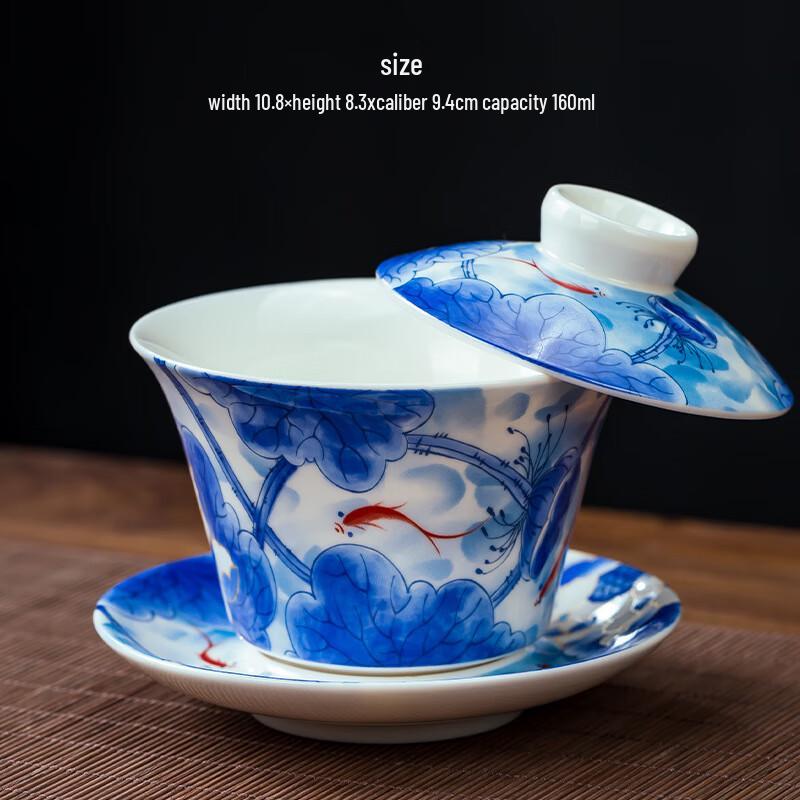 Shangqi Hovering Enamel Three-Talents Gaiwan