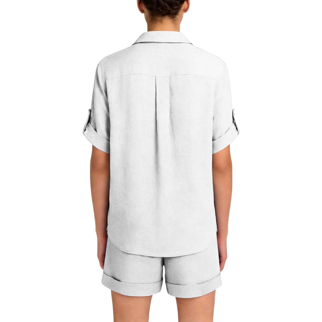 Women's Summer Fashion Casual Shirt And Shorts Set