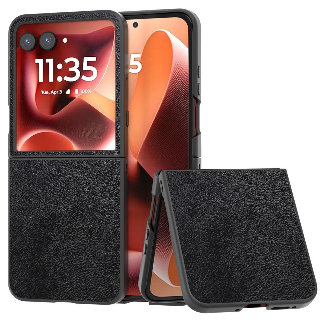 For Motorola Razr 60 Ultra 5G Case Litchi Texture PU Leather + PC Phone Cover