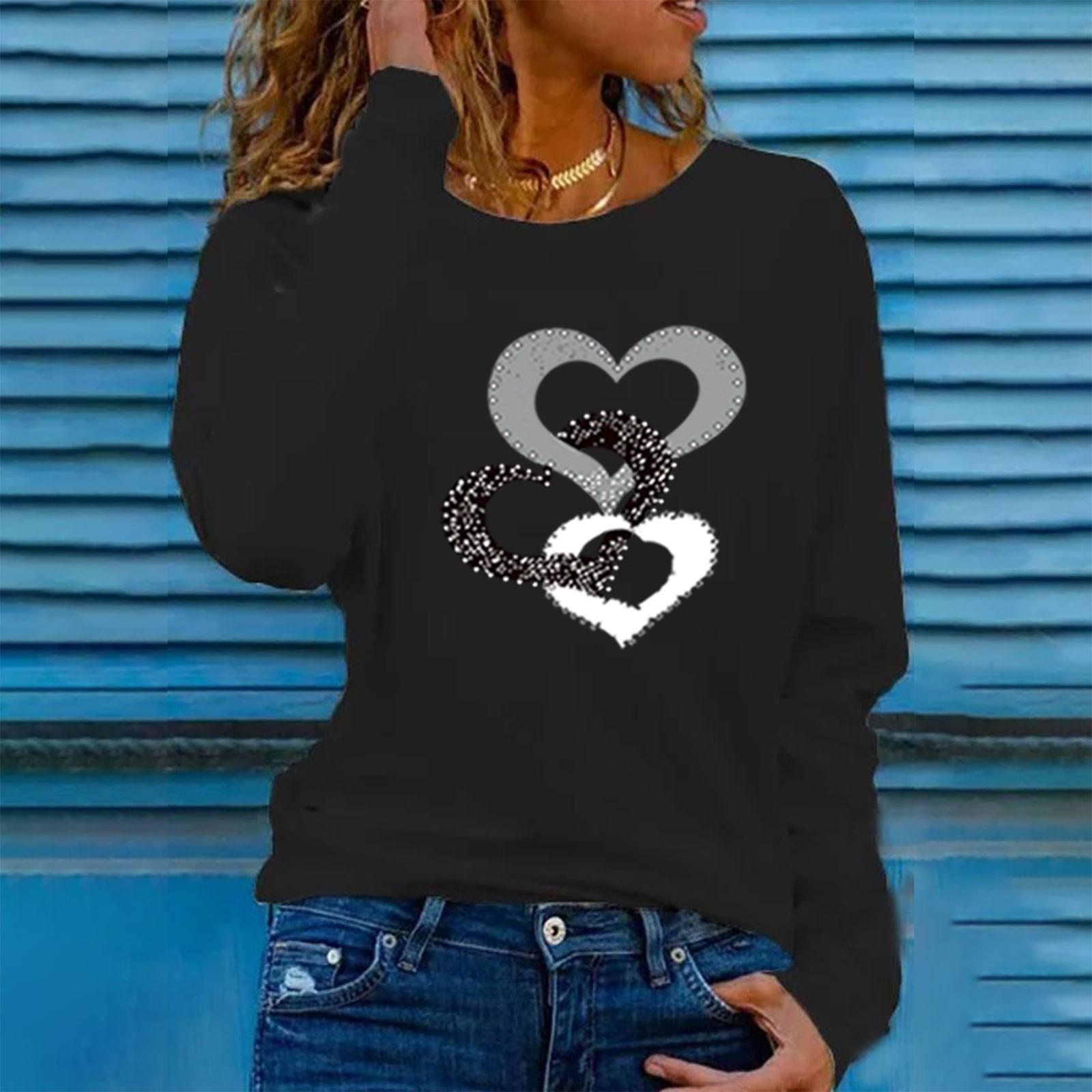 Women s Long Sleeve Printed Shirts Lightweight Round Neck Button Down Tops Bottoming Shirts S