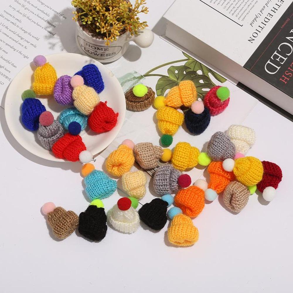 DIY-Zubehör, Mini-Weihnachtsmütze, DIY gestrickte Fingermütze, dekorative Wollmütze, Geschenk, Weinflaschen-Hutkappe, 10/20/40 Packungen