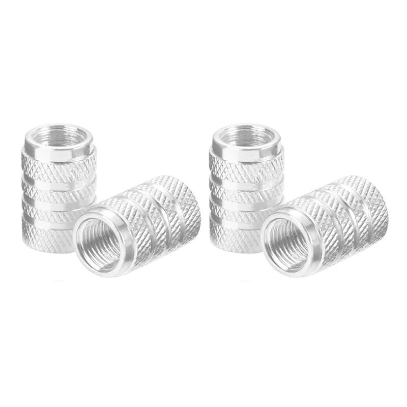 

4pcs Universal Car Wheel Tire Valve Stem Caps Dust Covers Aluminum Tire Wheel Stem Air Valve Cap Car Accessories серебряный