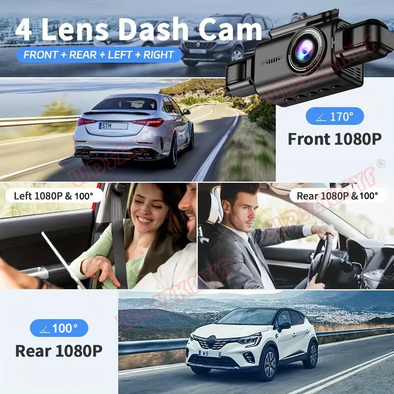 4 Lens Dash Cam 4*1080P Video Recorder For Car DVR 360°Auto WiFi Black Box Night Vision 24H Parking Monitor Car Assecories