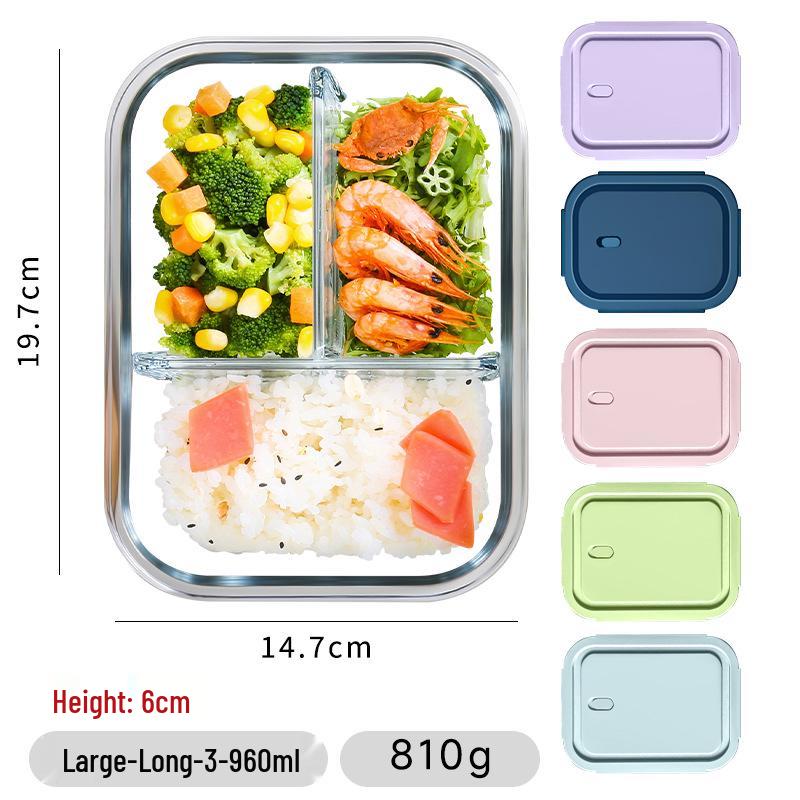 Microwave-Safe Glass Lunch Bento Box for Fresh Storage
