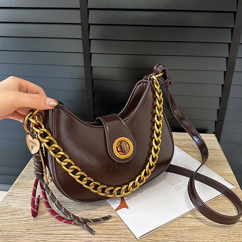 

Легкая роскошная сумка-полумесяц, модная, универсальная, темпераментный выбор для поездок на работу. кофейный