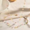 Stainless Steel Stone Necklace Beads Design Colored Stone Necklace New Beaded Necklace  Women Girls