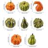 Pack Of 8 Artificial Pumpkins / Realistic Fall Decorations For Thanksgiving And Halloween / Small Plastic Pumpkins For Home And Garden Decoration