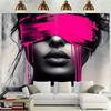 Mystique Pink Blindfold Tapestry Room Decoration Accessories Art Decorative Wall Tapestries Pop Art Home Decoration Room Decor