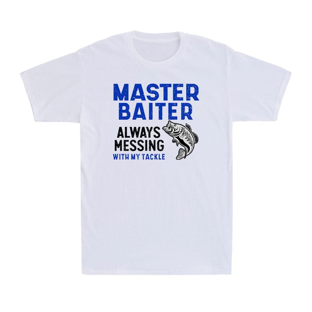 Fishing Master Baiter Funny Humour Novelty Fisherman Gift Men s Cotton T-Shirt S