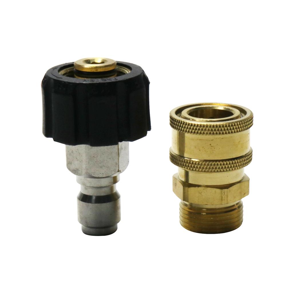 Pressure Washer Adapter Set Couplers Swivel M22-14mm/15mm To 1/4 Quick Hitch For High Pressure Wash Gun & Hose