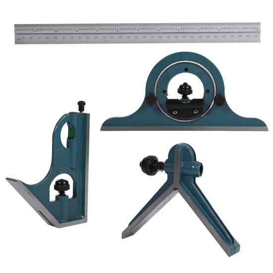 1x Edelstahl Universal Schmieße 180 Grad Winkel Kombinationswinkelmesser Lineal Set