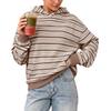 Women's Casual Striped Hoodie Sweatshirt for Everyday Wear