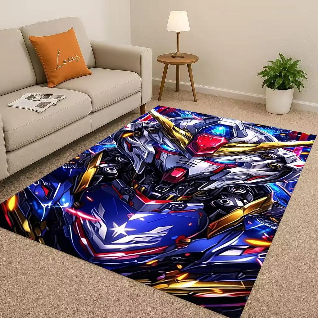 Gundam Cartoon Robot Christmas Gift Christmas Living Room Non-Slip Area Rug Carpet for Bedroom Sofa,Home Doormat Kids