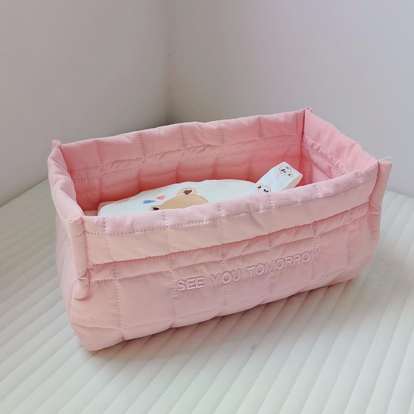 

Baby Diaper Bag Storage Box Bedding Baby Items Toys Nappies Basket Quilted Diaper Caddy Organizer