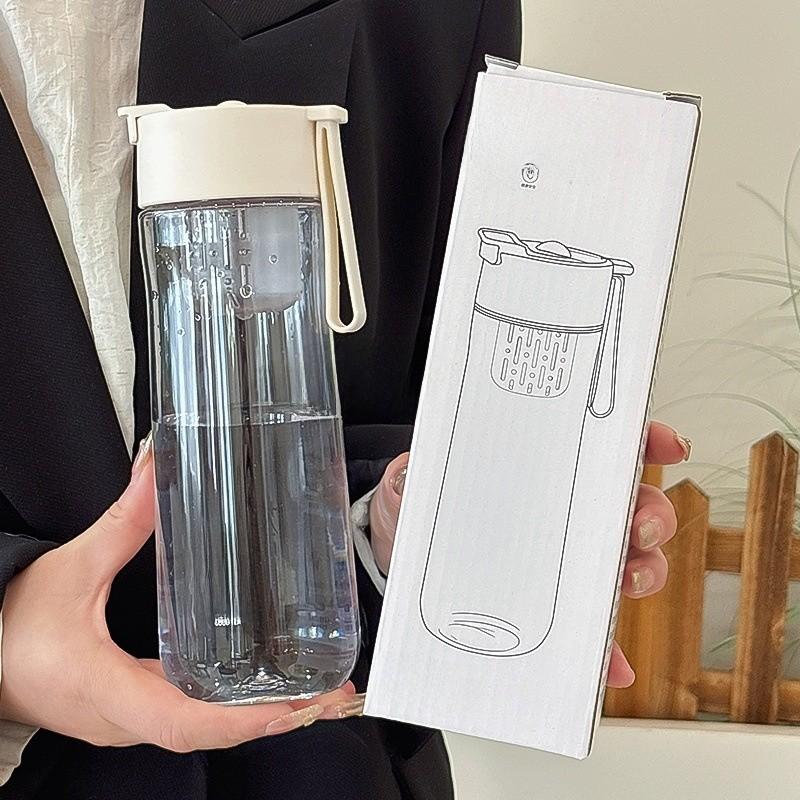 

Plastic Water Bottle With Magnetic Tea Infuser For Outdoor Travel And Business Use білий