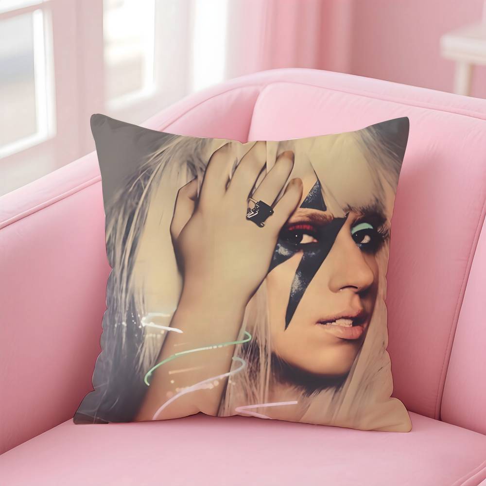 L-Lady SINGER G-gaga Pillow Case Pattern Printing Pillowcase Living Room Sofa Cushion Cover Bedroom Room Decor