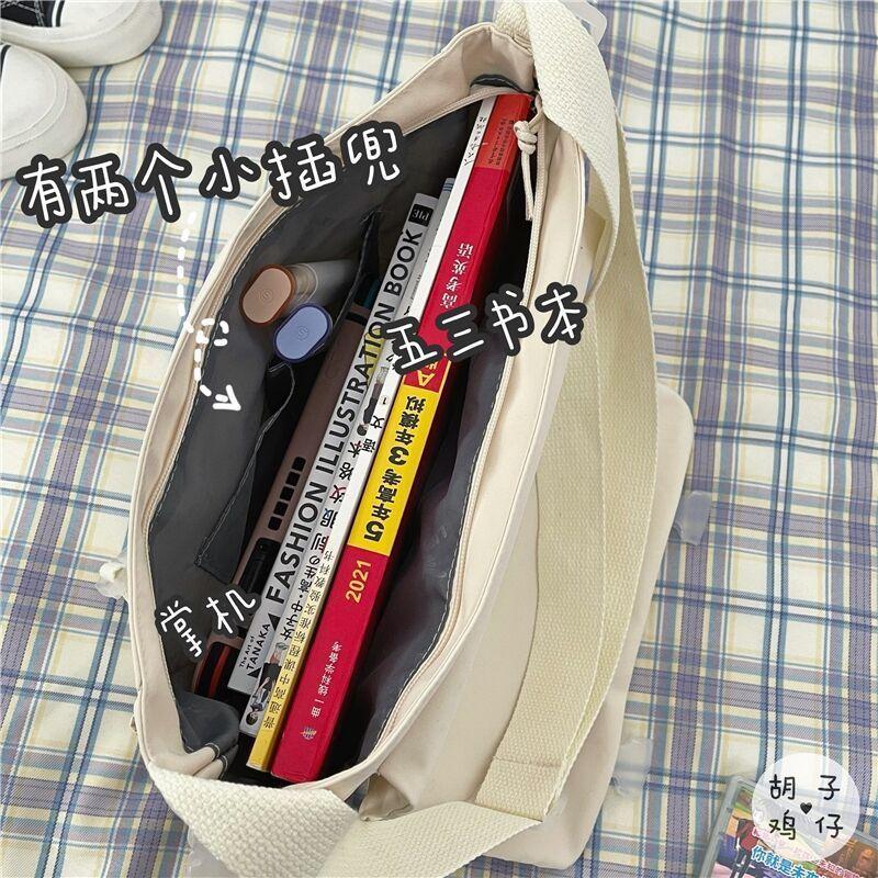 Nylon Crossbody Bag for Girls School Japanese Transparent Bookbag Pocket Women Handbag Shoulder Messenger Satchels