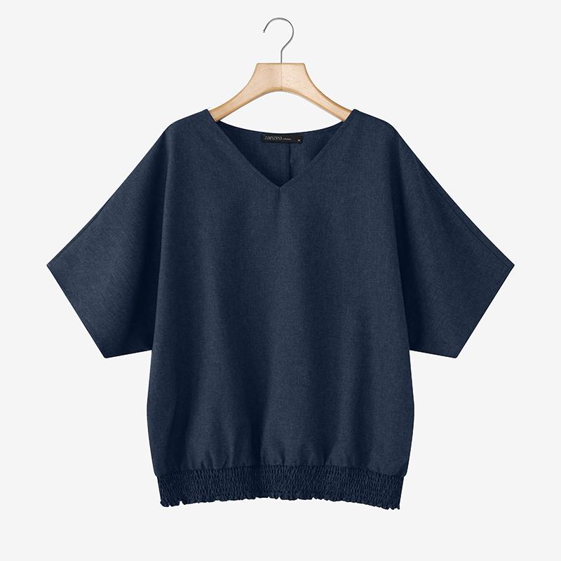 ZANZEA Women Casual V-neck Loose Summer Short Sleeve Blouse