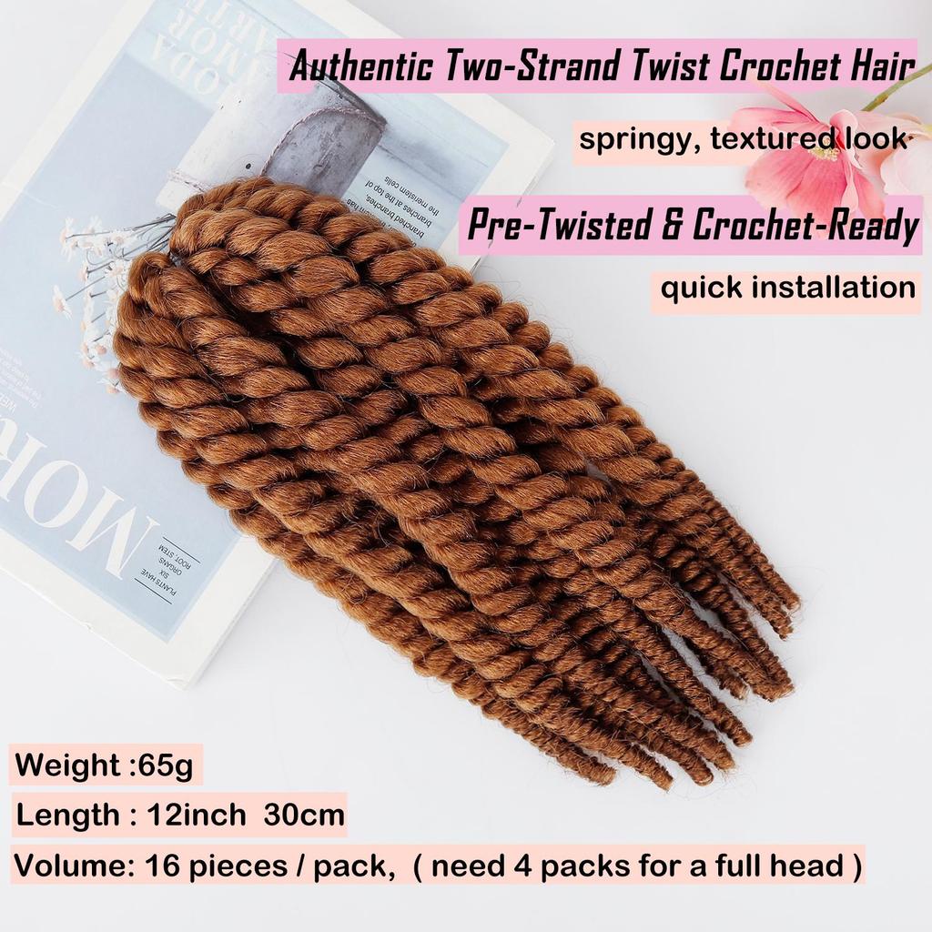 MAMBO Twist Braids Pre-Twisted Two Strand Twist Crochet Hair Synthetic Braiding Hair Extensions for Women Protective Style