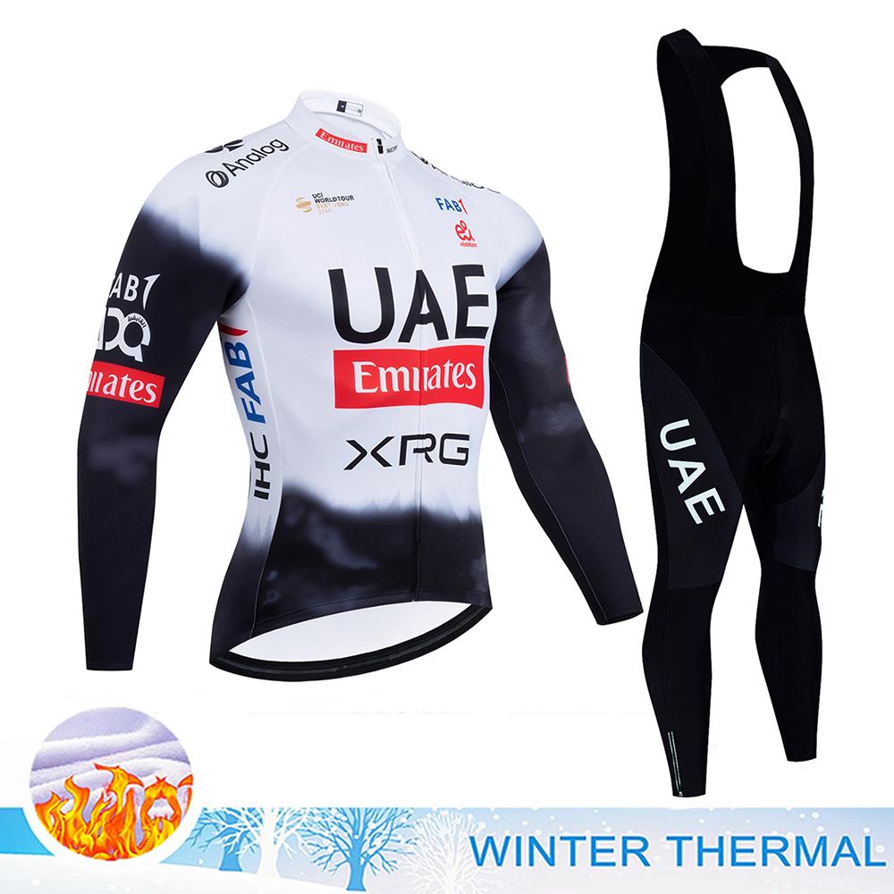 2026 UAE Cycling Clothing Man Winter Thermal Fleece Cycling Jersey Man Men's Bicycles Road Bike Jerseys Cycle Jersey Set Sport Suit