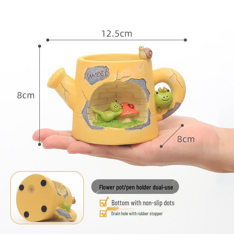 Creative Cartoon Succulent Pot: Fun Desktop Decor for Micro Landscapes
