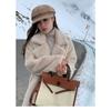 Winter Warm Thick Faux Fur Coat Women Long Trench Jacket Faux Mink Fur Collar Eco Friendly Outerwear