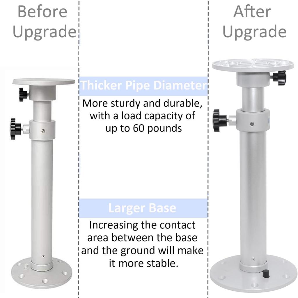 HWHongRV Adjustable Pedestal Marine Caravan Motorhome Table Pedestal Stand Base Height for RV Marine Boat 18-27.5