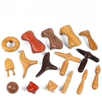 Dreieckiger Massager aus Rosenholz und Hühnerflügelholz für Nacken, Taille, Rücken und Füße