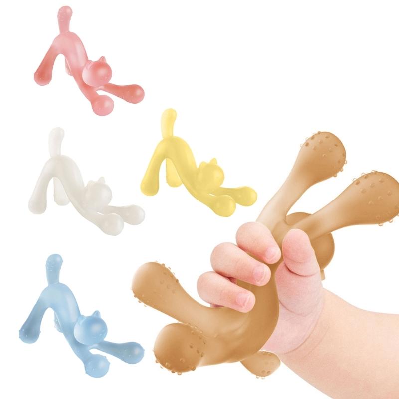 Süßes Katzen-Beißspielzeug für Babys, Kleinkind-Beißring, Weicher Silikon-Beißring, Sicheres und Effektives Werkzeug zur Linderung von Zahnungsbeschwerden