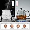 Pokaro Tea Teapot, Heat-Resistant Glass, 580ml, Stovetop-Safe, Vertical Stripes, Back-Handed Design, Stylish Glass Pot, Microwave-Safe, with Lid and