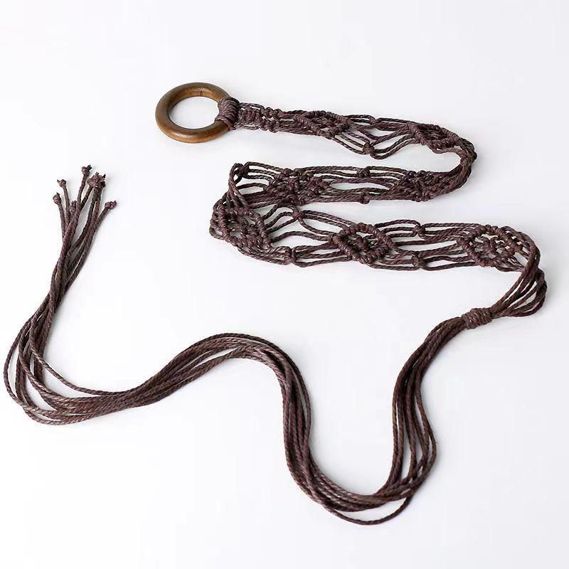Korea Style Woven Waist Rope With Chinese Knot For Womens Dresses And Fashion Outfits